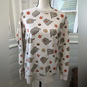 Pusheen Cream Sweater with Fall Print